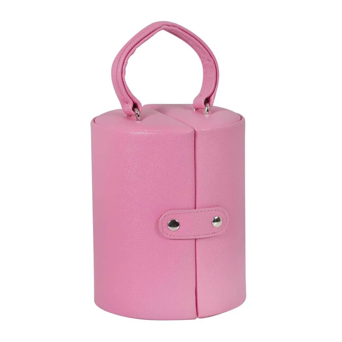 Cylinder Barrel Shaped Jewellery Box With Three Tiers