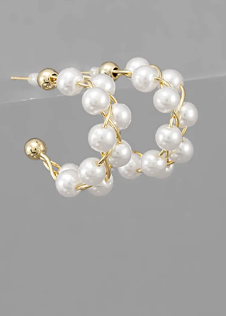 Devon Pearl Hoops