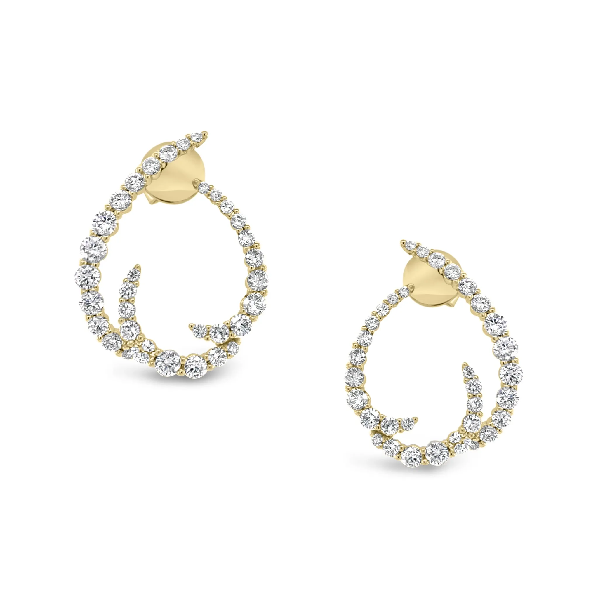 Diamond Open Swoop Earrings