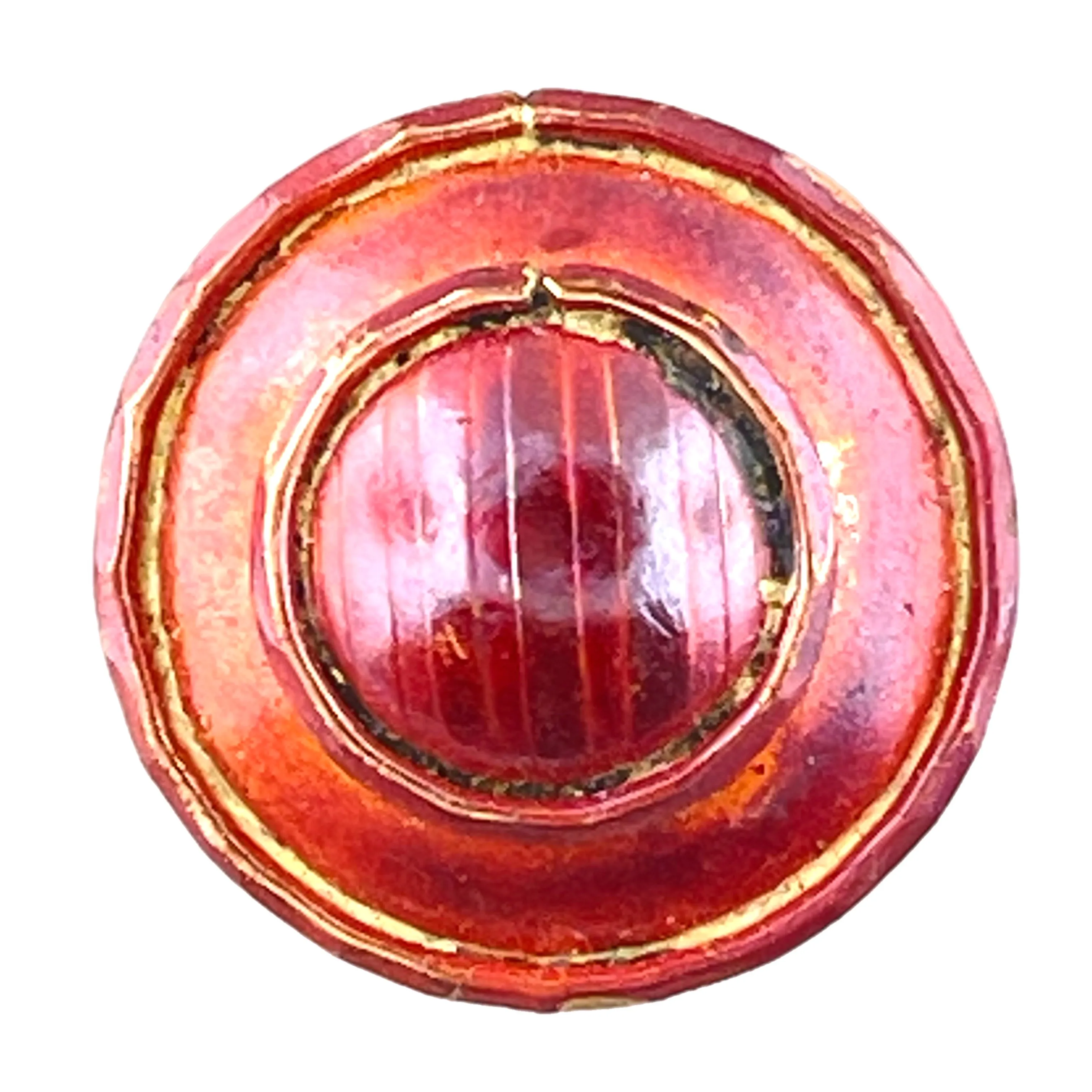 Domed Two-Layered Shank Button with Stamped Lines