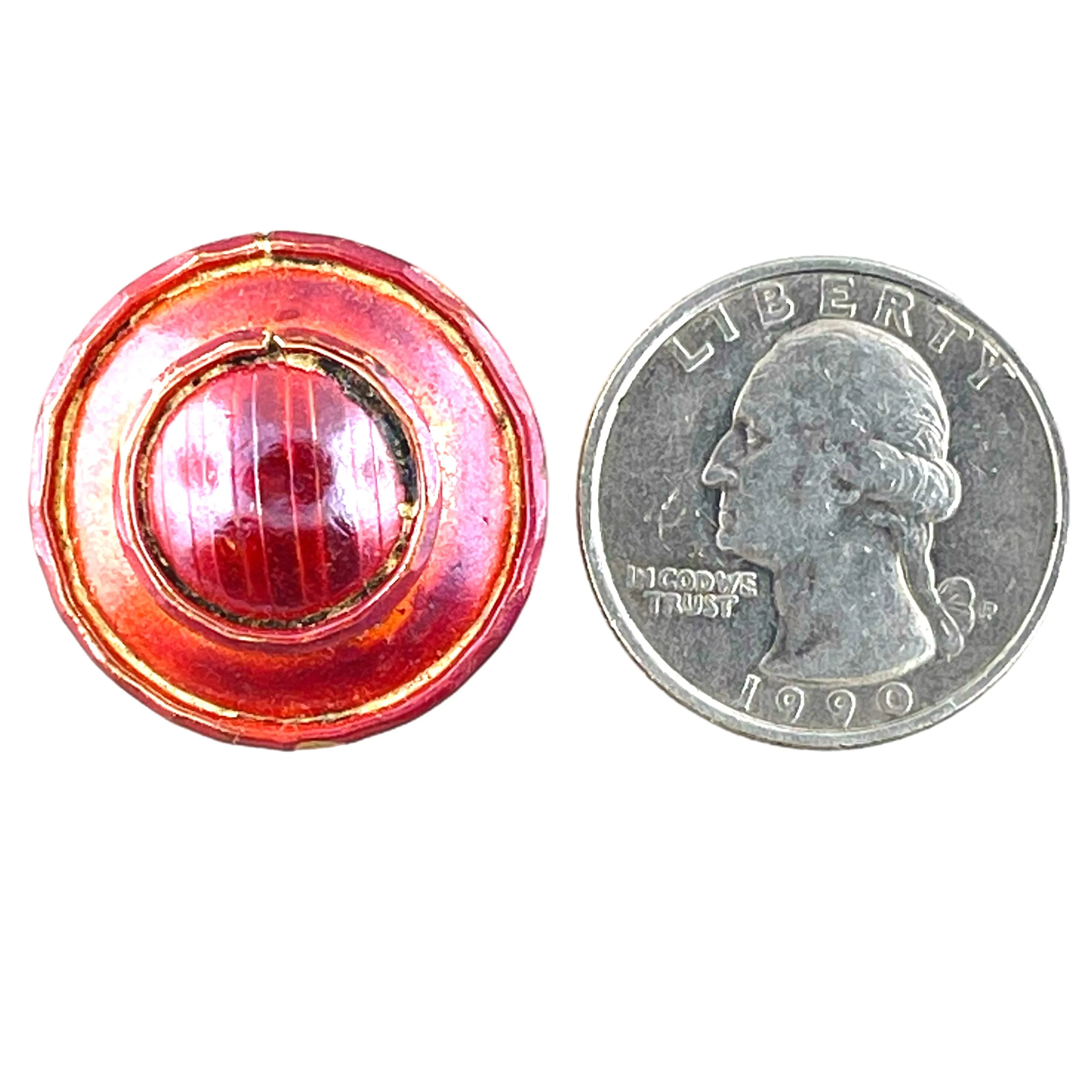 Domed Two-Layered Shank Button with Stamped Lines