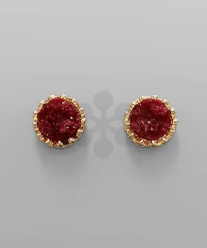 Druzy Disk Studs