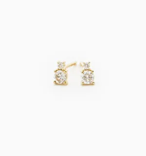 Duo Diamond Stud Earrings