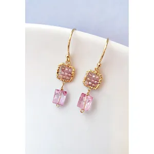 Earrings 4636 with Multi Colored Spinel and Pink Topaz Drops by Michelle Pressler Jewelry