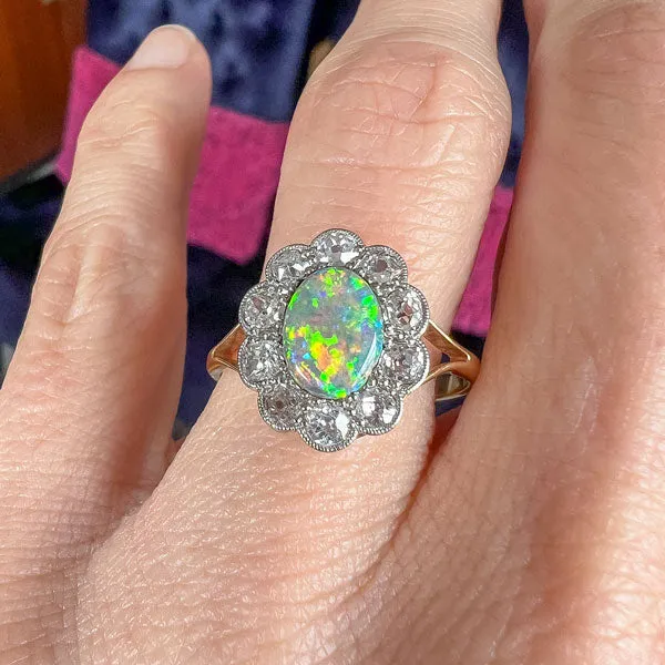 Edwardian Opal & Diamond Ring