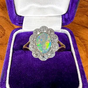 Edwardian Opal & Diamond Ring