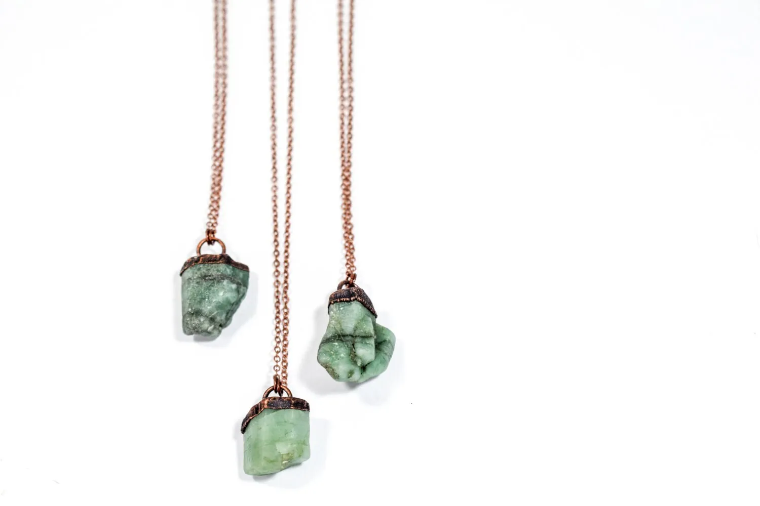 Emerald crystal necklace | Raw emerald necklace