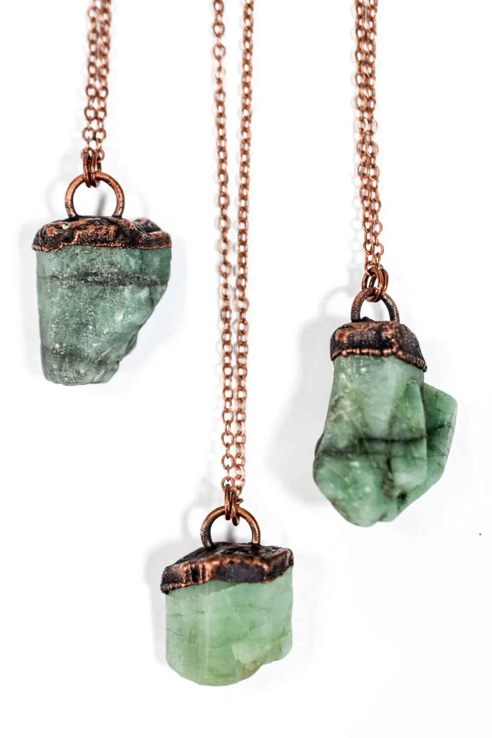 Emerald crystal necklace | Raw emerald necklace