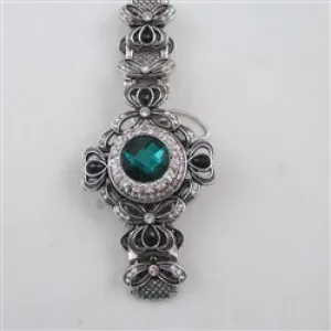 Emerald Green Crystal & Rhinestone Woman's Fashion Bracelet