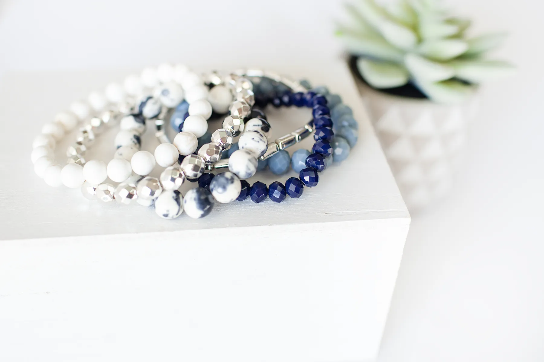 French Navy Summer Bracelet Stack