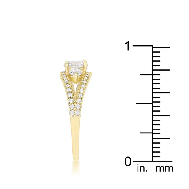 Genna 1.1ct CZ 14k Gold Delicate Classic Ring