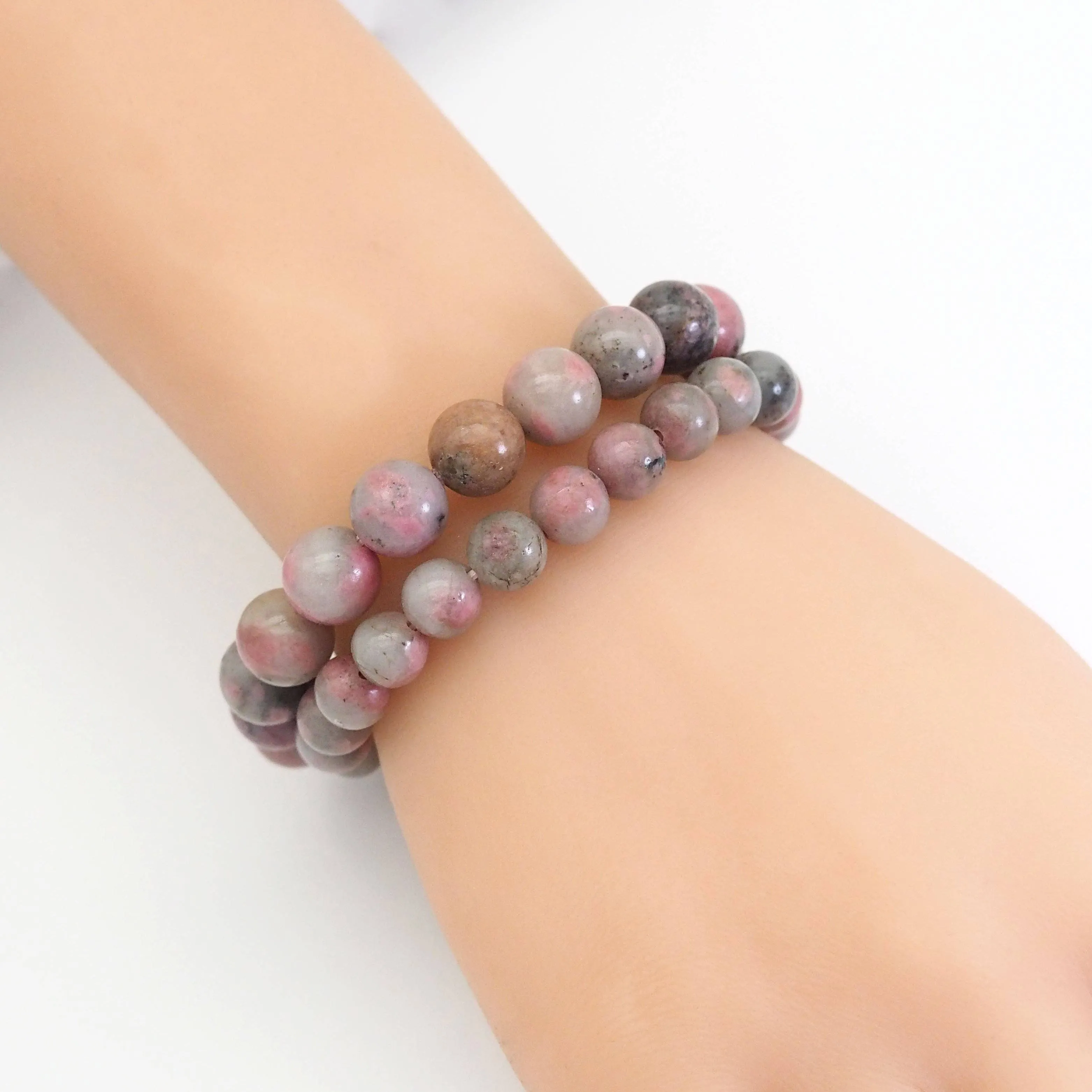 Genuine Rhodochrosite Stretchy Bracelet, 8mm