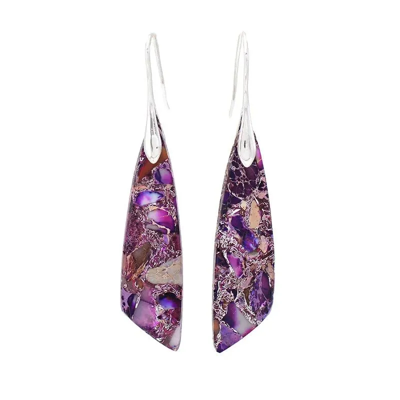 Geometric Jasper Branch Earrings Collection