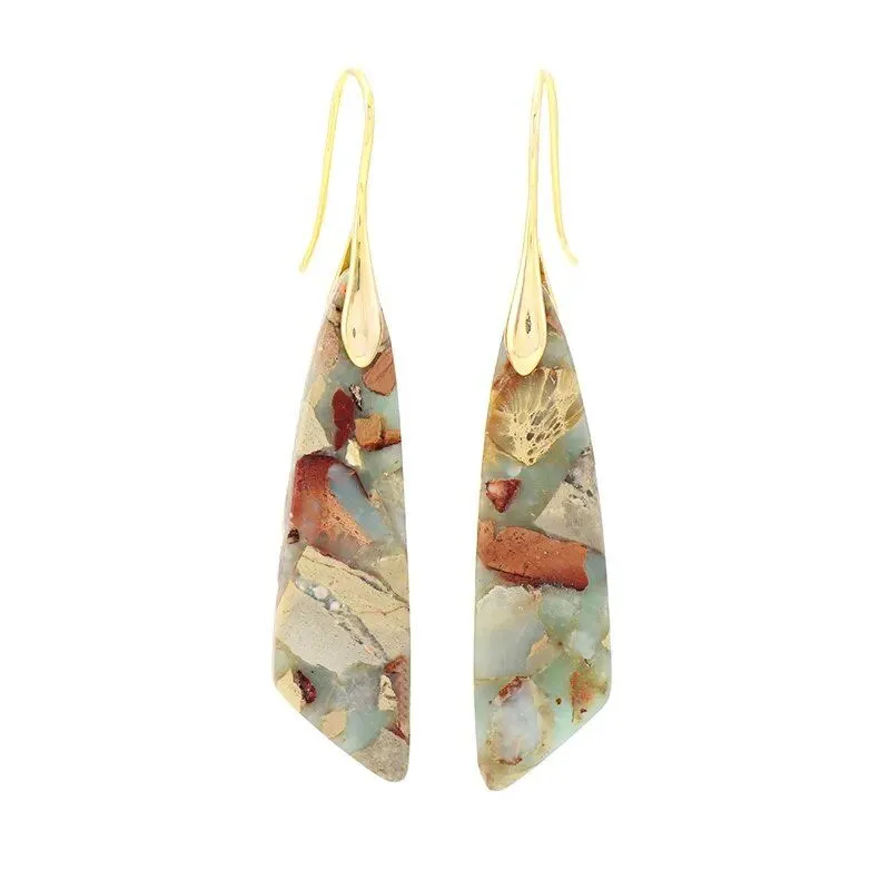 Geometric Jasper Branch Earrings Collection