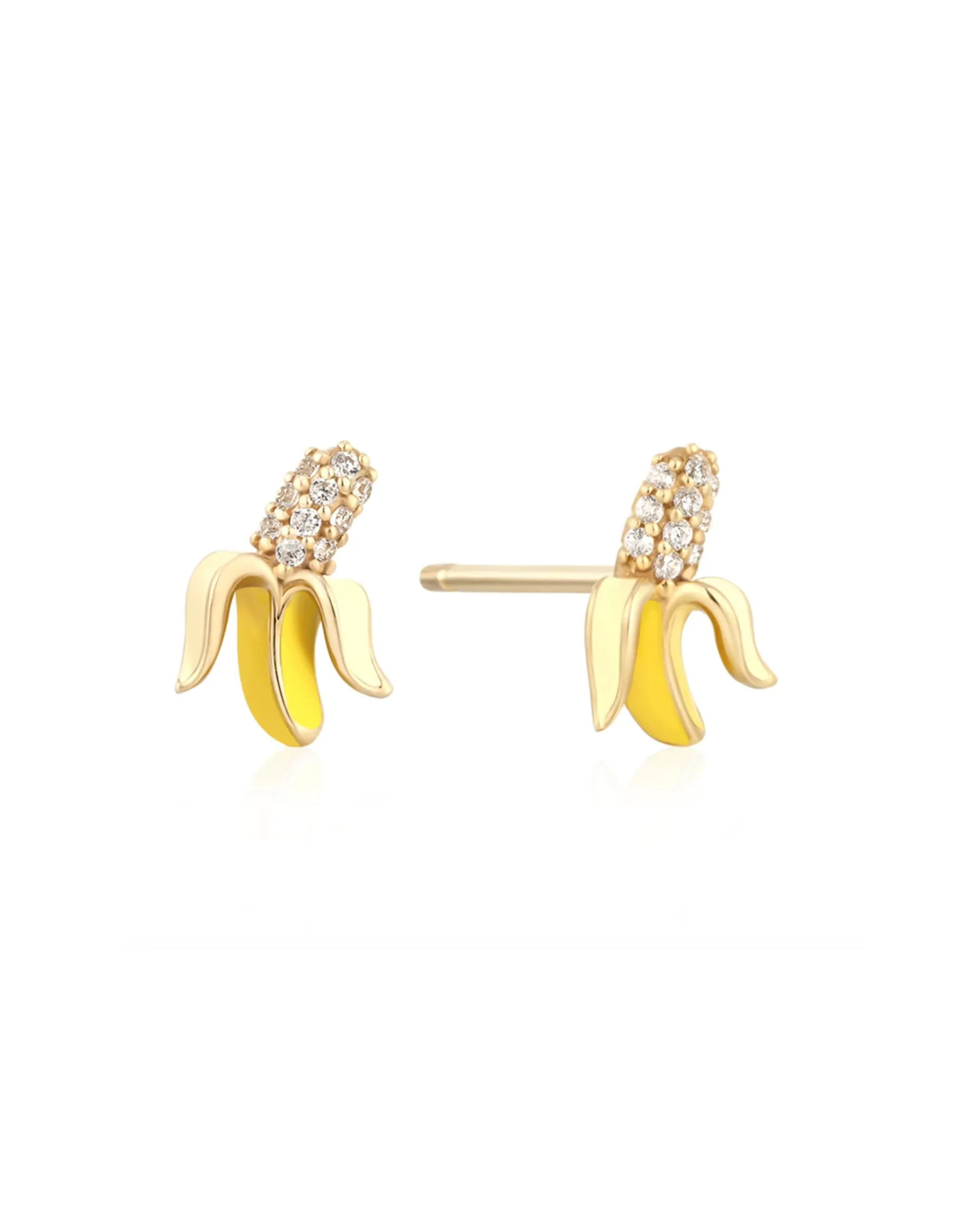 Gold & Diamond BANANA Studs