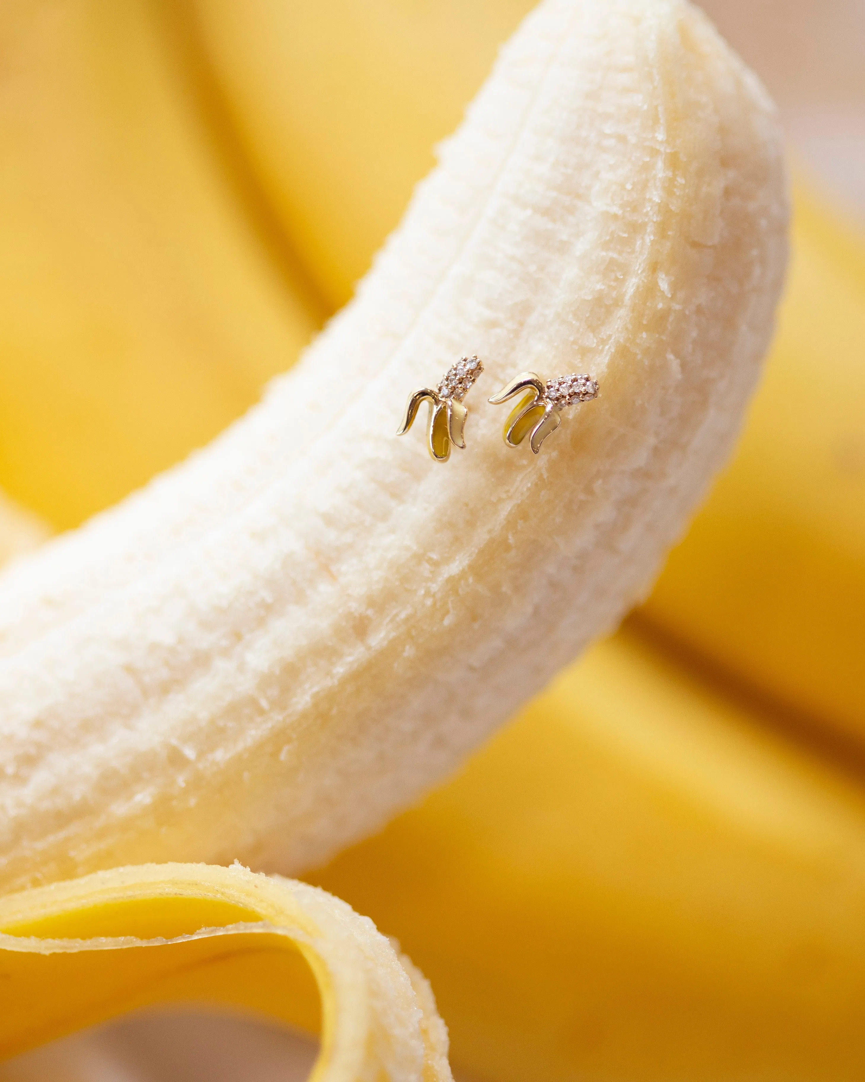 Gold & Diamond BANANA Studs