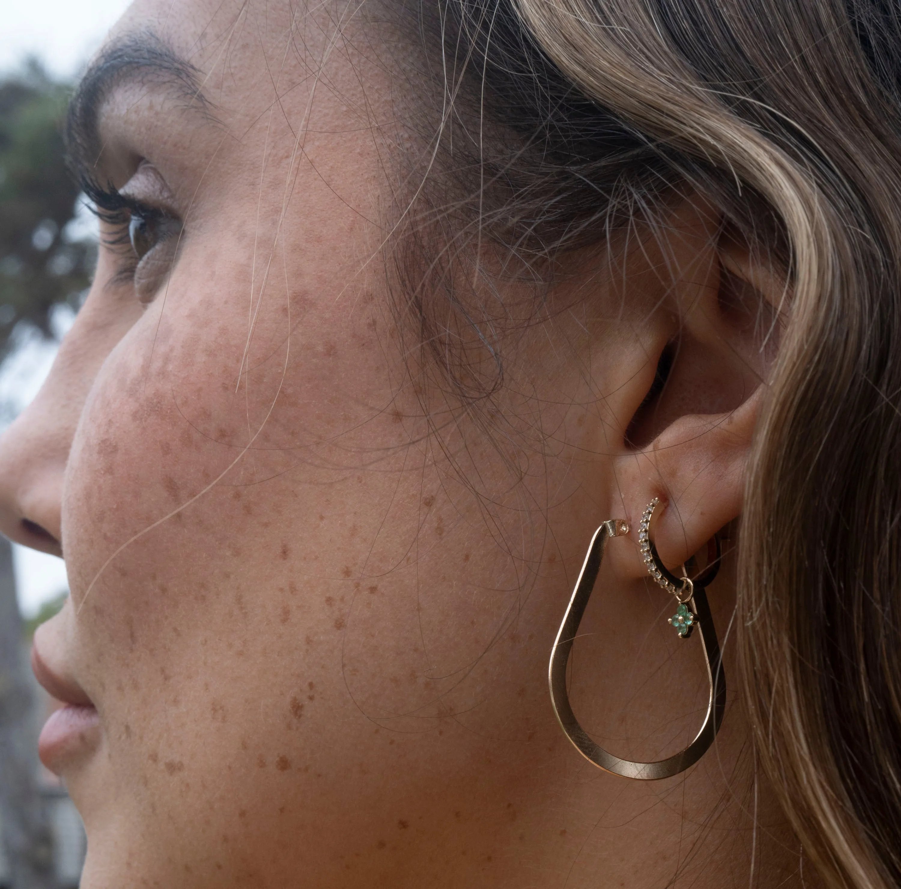 Gold Filled Flat Tear Drop Hoops