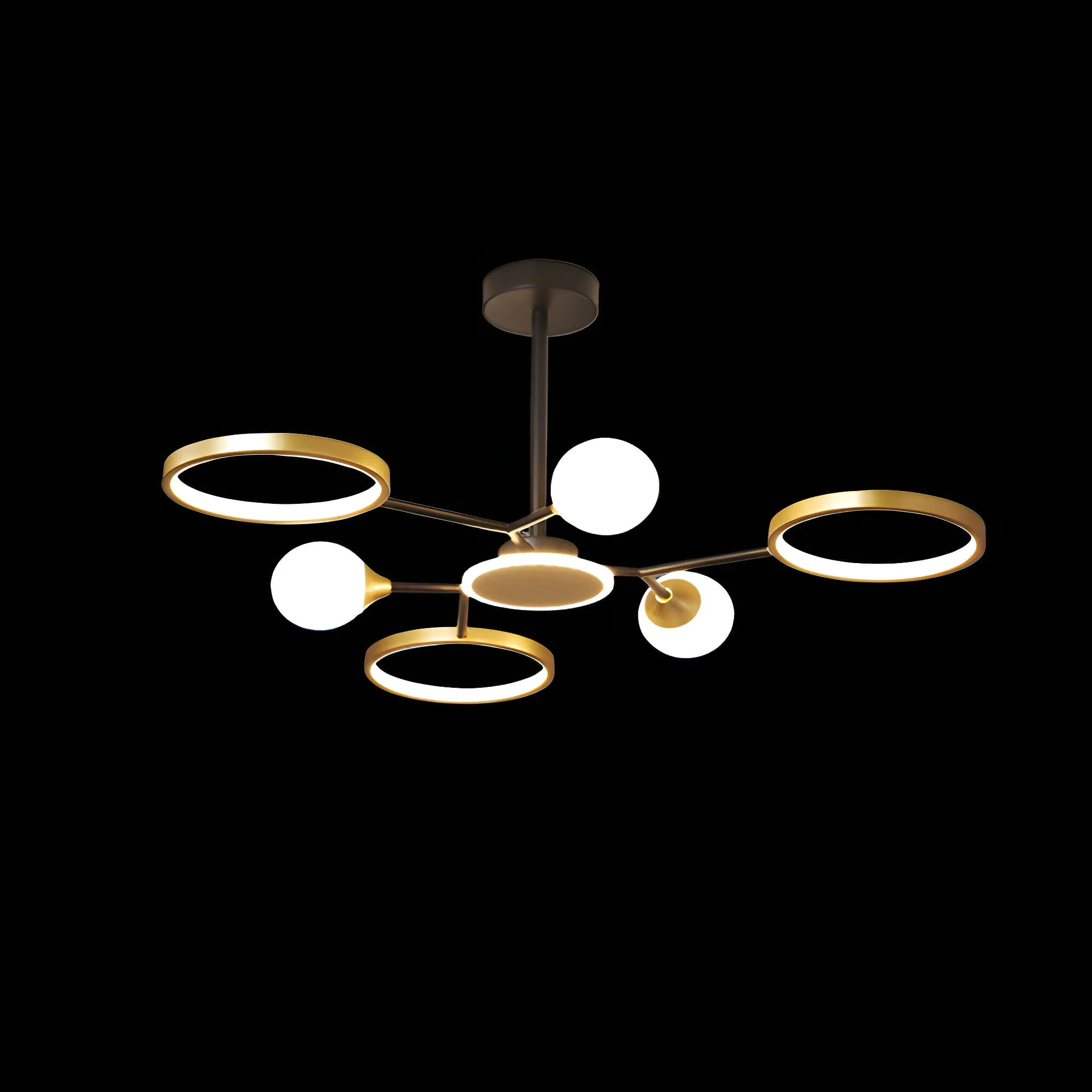 Gold Rings Modern Sputnik Ceiling Lights