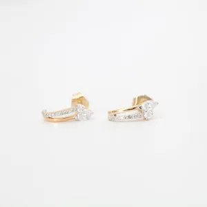 Grace Marquise and Round Diamond J Hoops