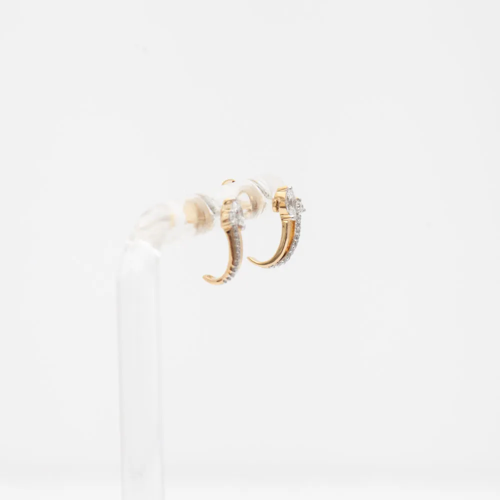 Grace Marquise and Round Diamond J Hoops