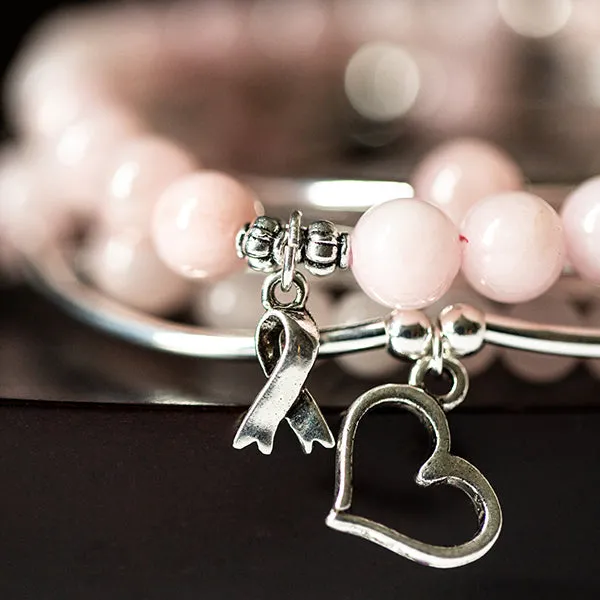 Heart | Soft Bangle Charm Bracelet | Onyx