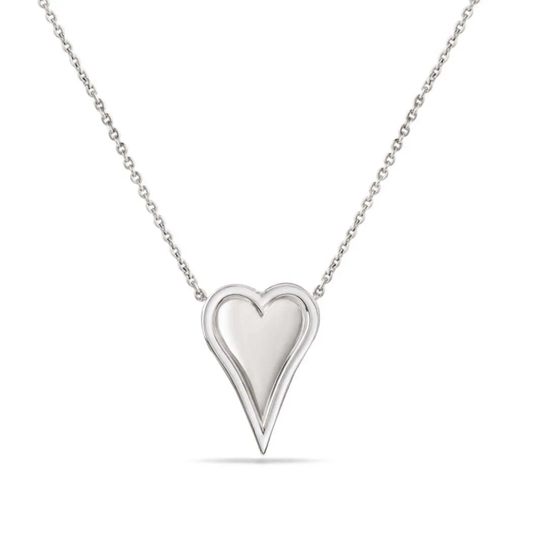 Helium Enamel Outline Heart Necklace