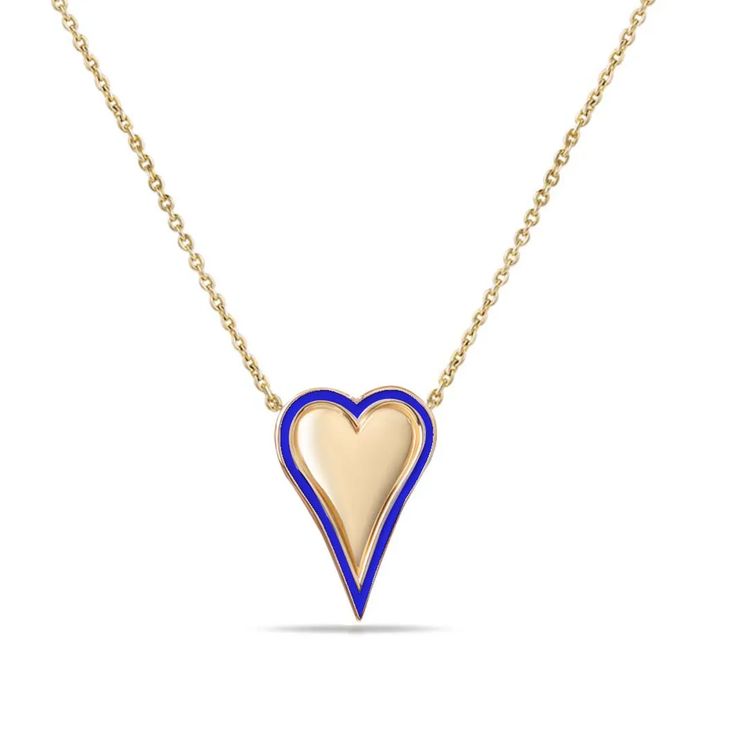 Helium Enamel Outline Heart Necklace