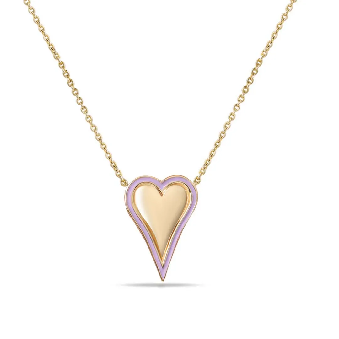 Helium Enamel Outline Heart Necklace