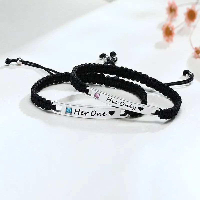 Her One His Only Custom Matching Bracelets