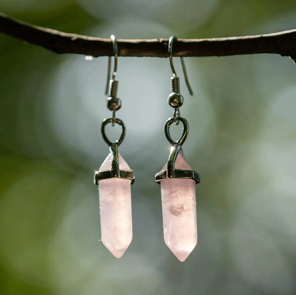 Hexagonal Natural Stone Earrings