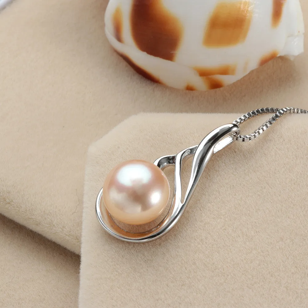 High quality black pearl jewelry Hot selling 18k white gold plated pendant necklace 45cm chain