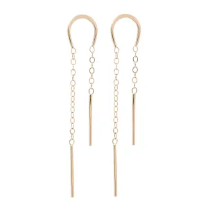 Horseshoe Chain Threader Earrings