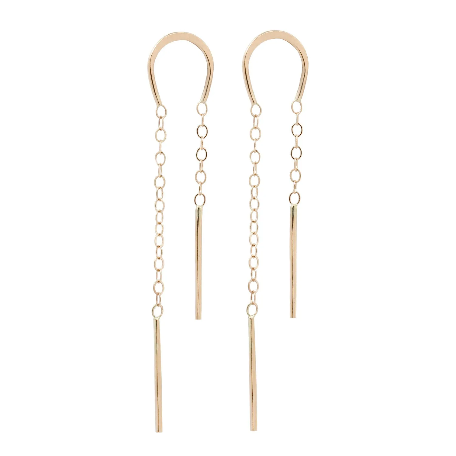 Horseshoe Chain Threader Earrings