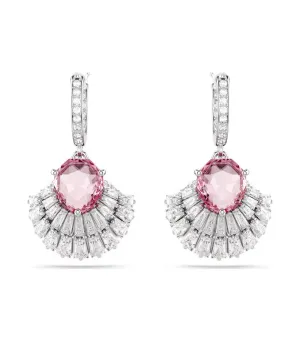 Idyllia Drop Earrings Shell, Pink, Rhodium Plated