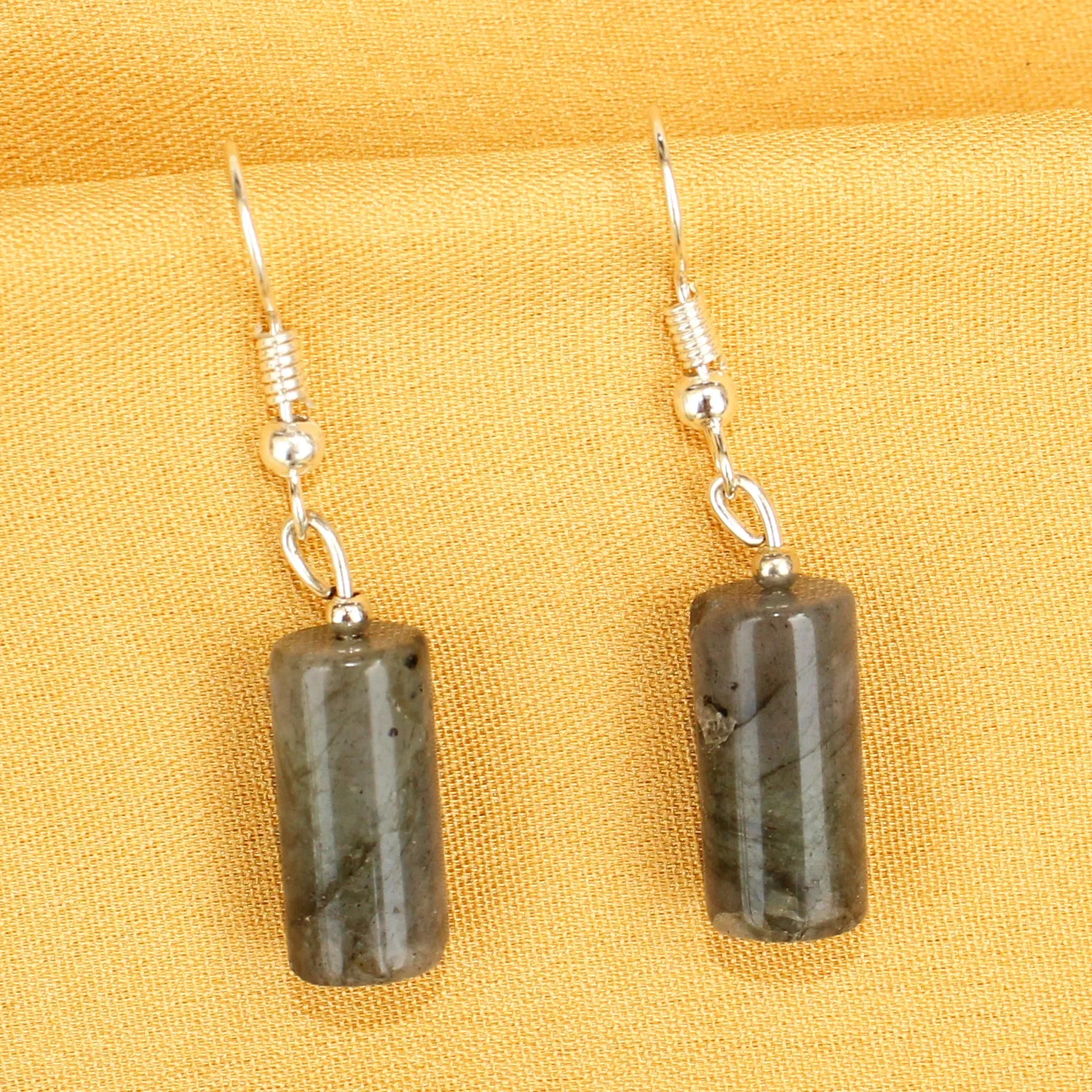 Imeora Labrodorite Cylindrical Shape Earrings