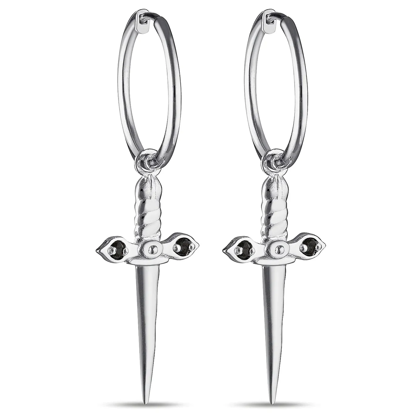 Kyoti Mini Sword Charm Earrings Silver