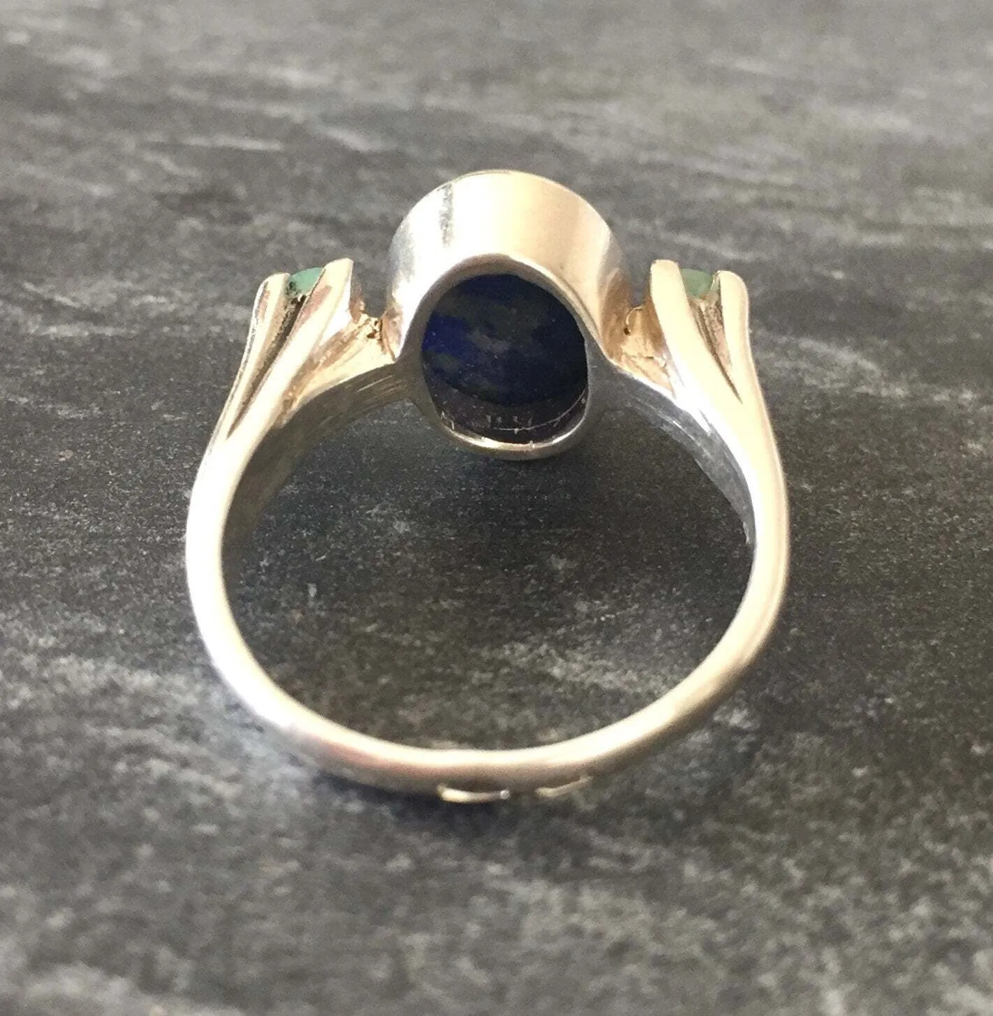 Lapis Lazuli Ring - Blue Vintage Ring - Oval Lapis Ring