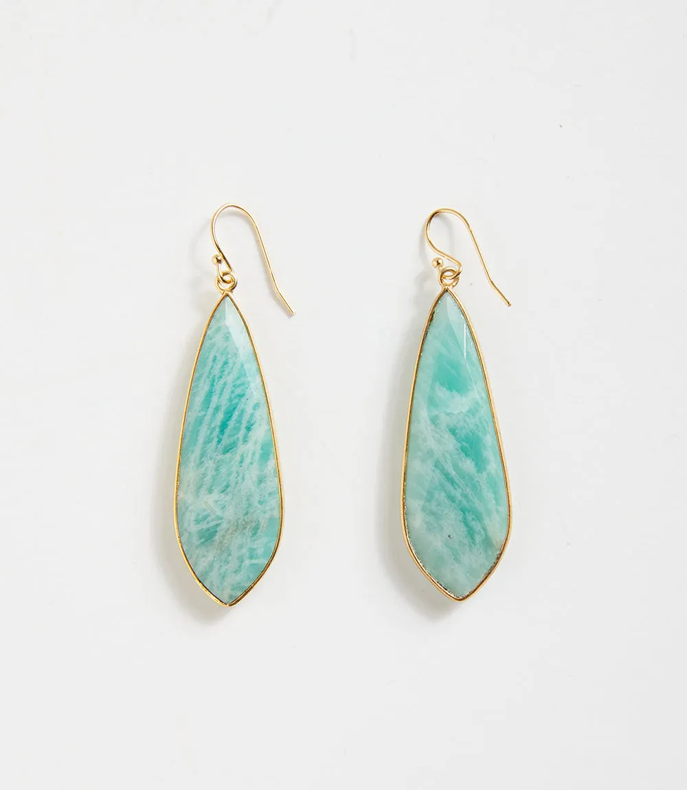 Large Natural Gemstone Earrings