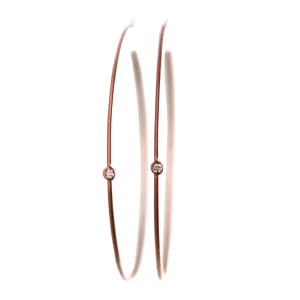 Large Rose Gold Diamond Hoop Earrings