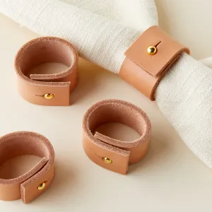 Leather Napkin Rings Set