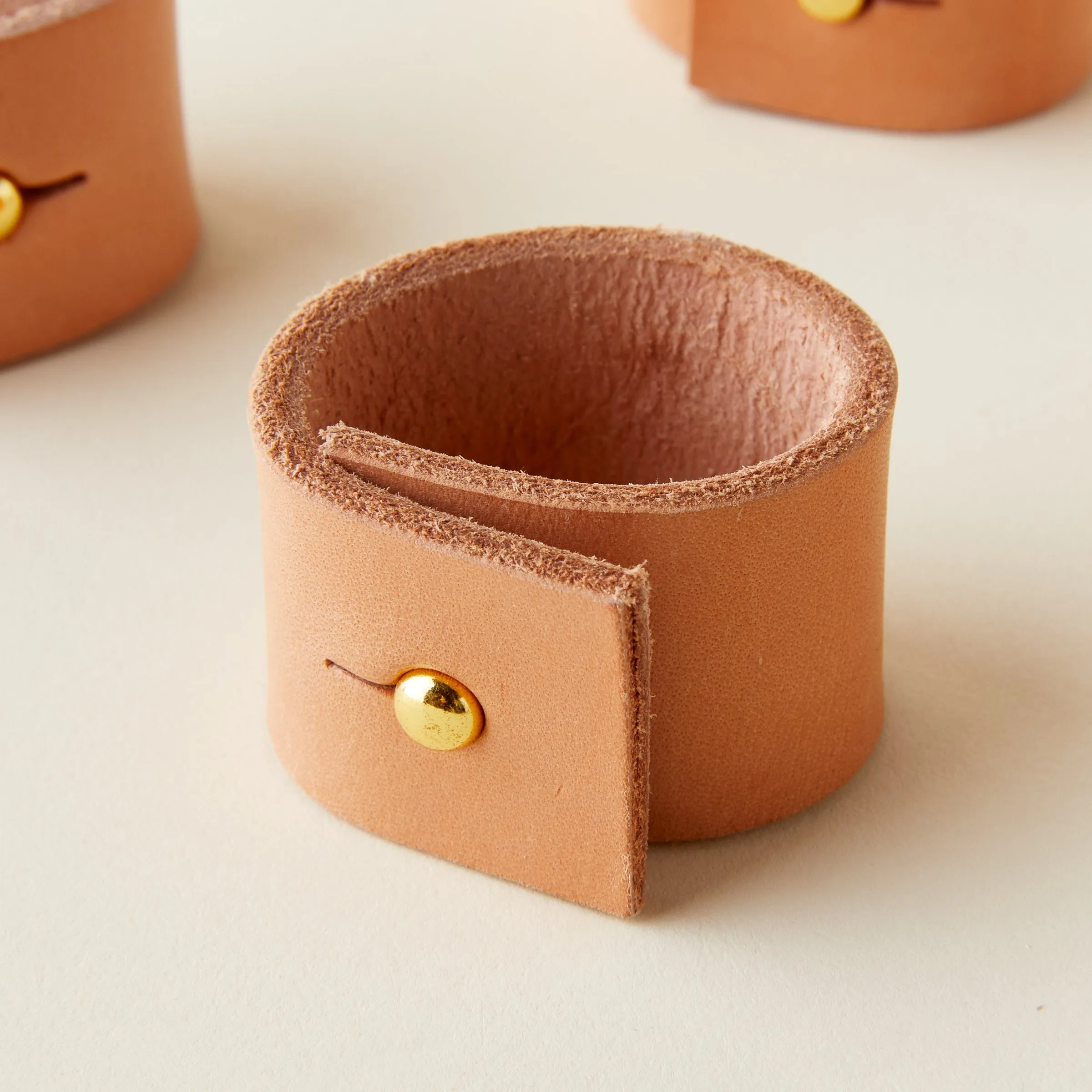 Leather Napkin Rings Set