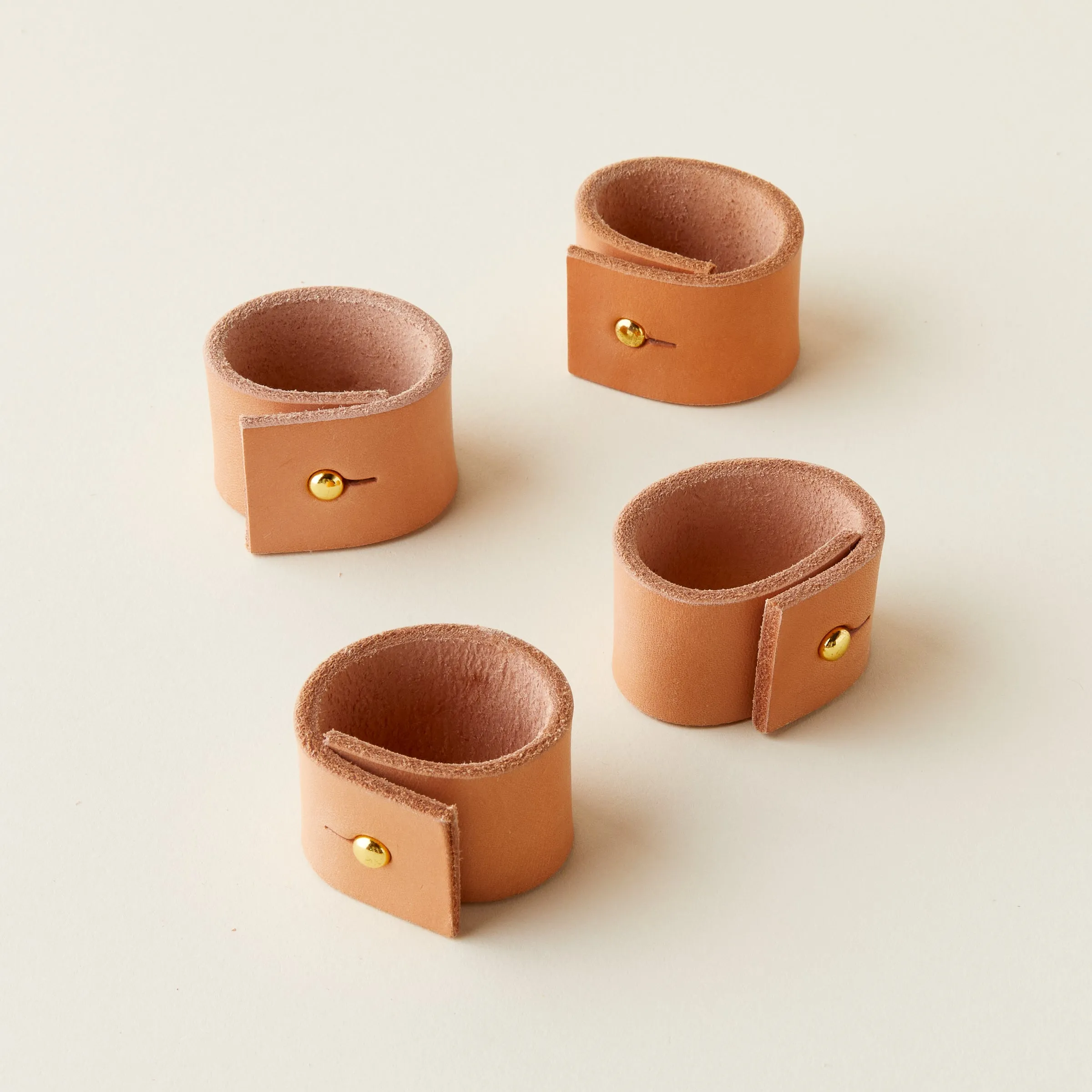 Leather Napkin Rings Set