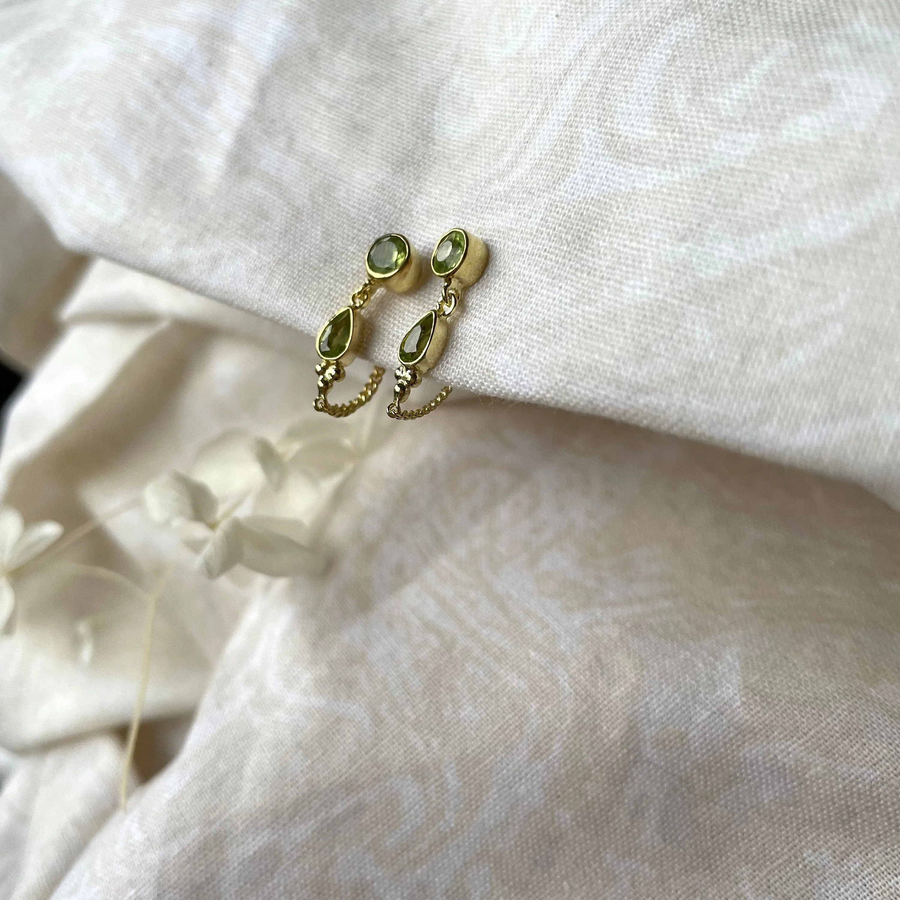 Leona Gold Peridot Studs