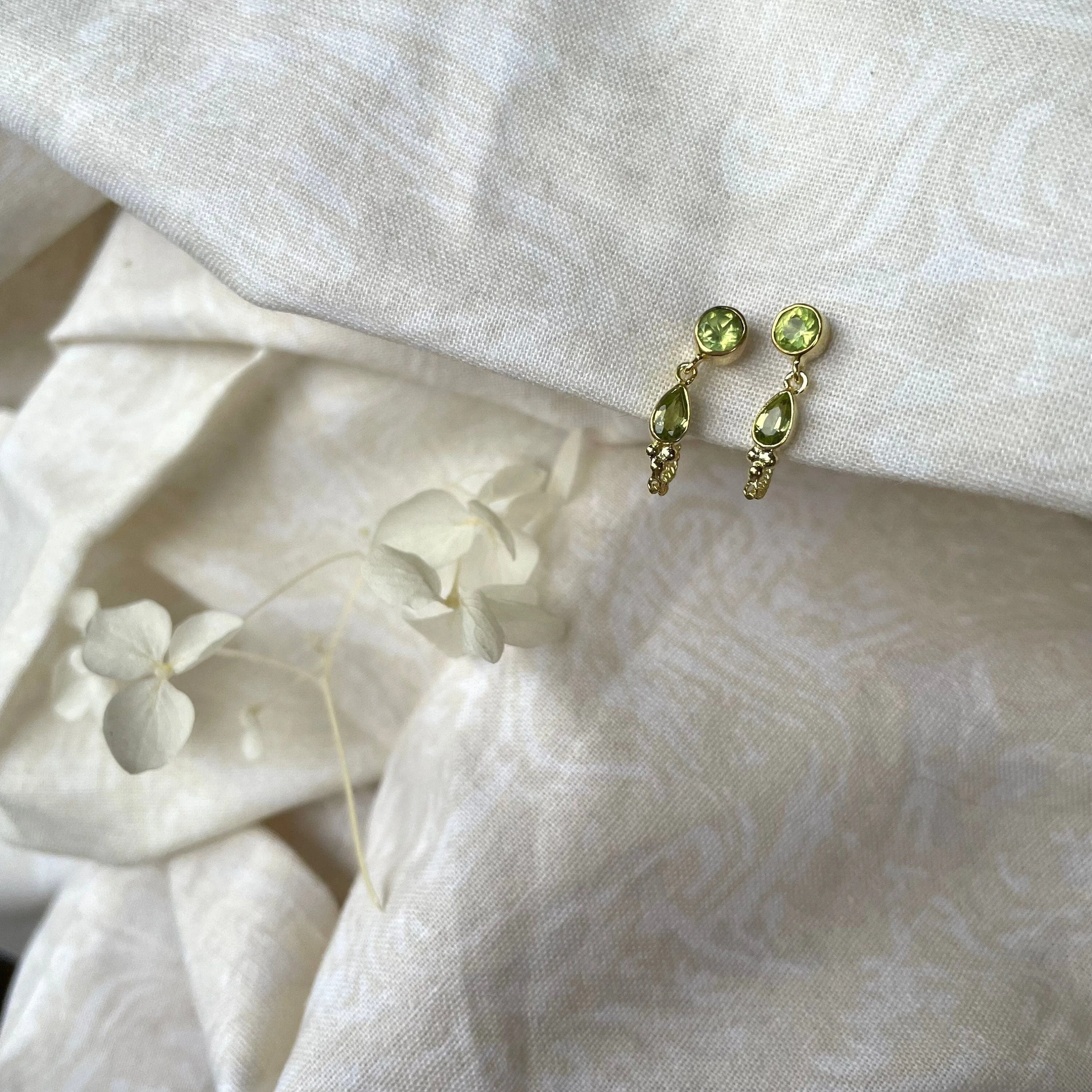 Leona Gold Peridot Studs