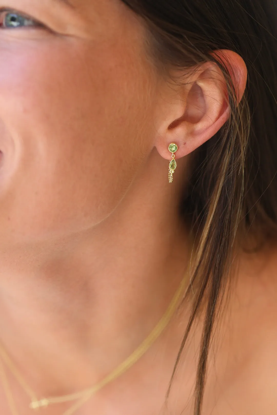 Leona Gold Peridot Studs