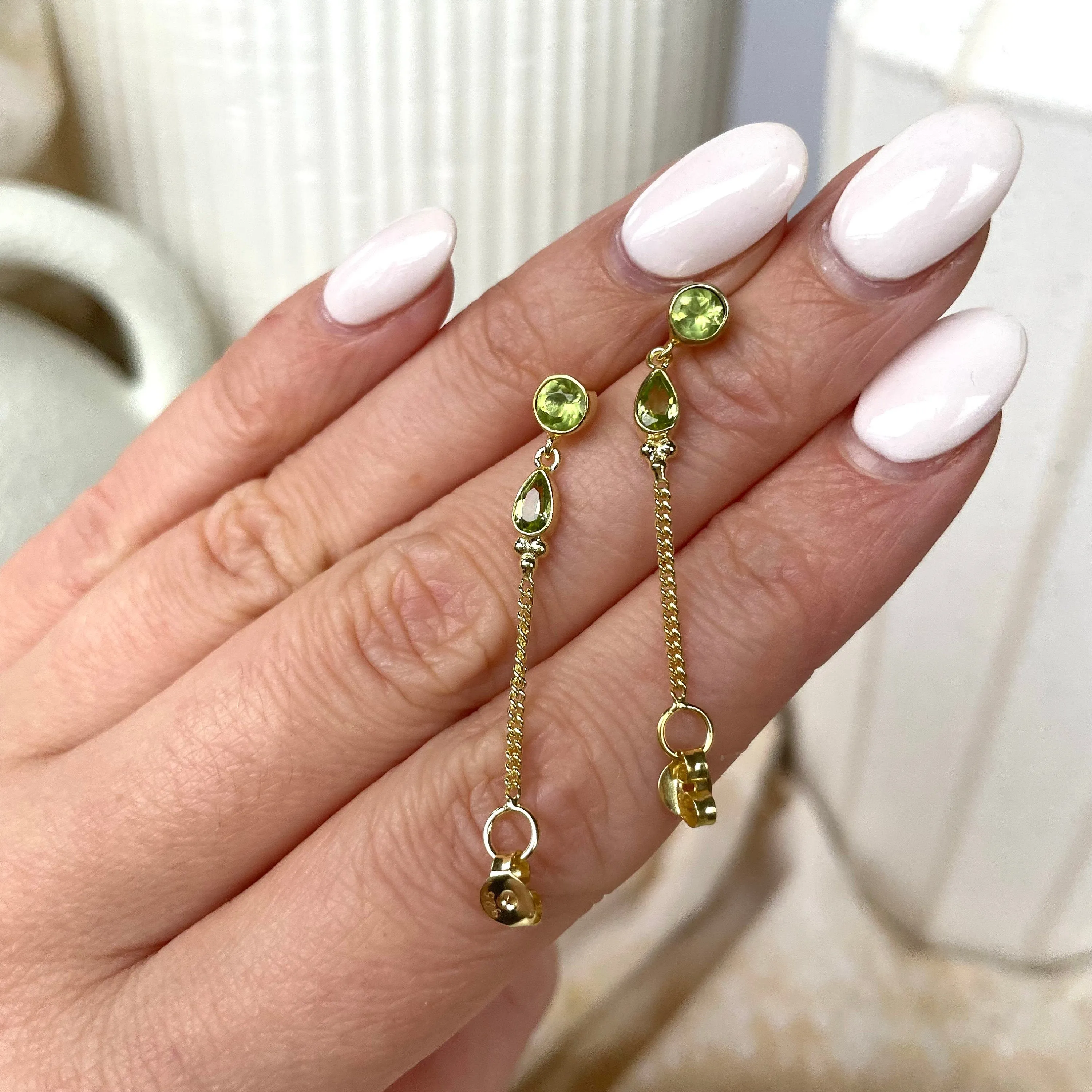 Leona Gold Peridot Studs