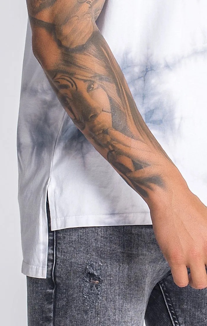 Light Grey Dripping Ice Tie Dye Tee