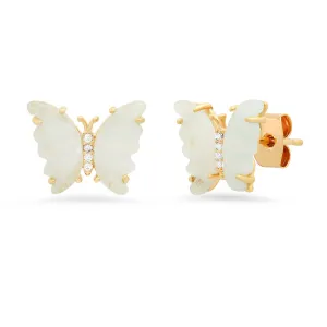 Light Mint Butterfly Studs