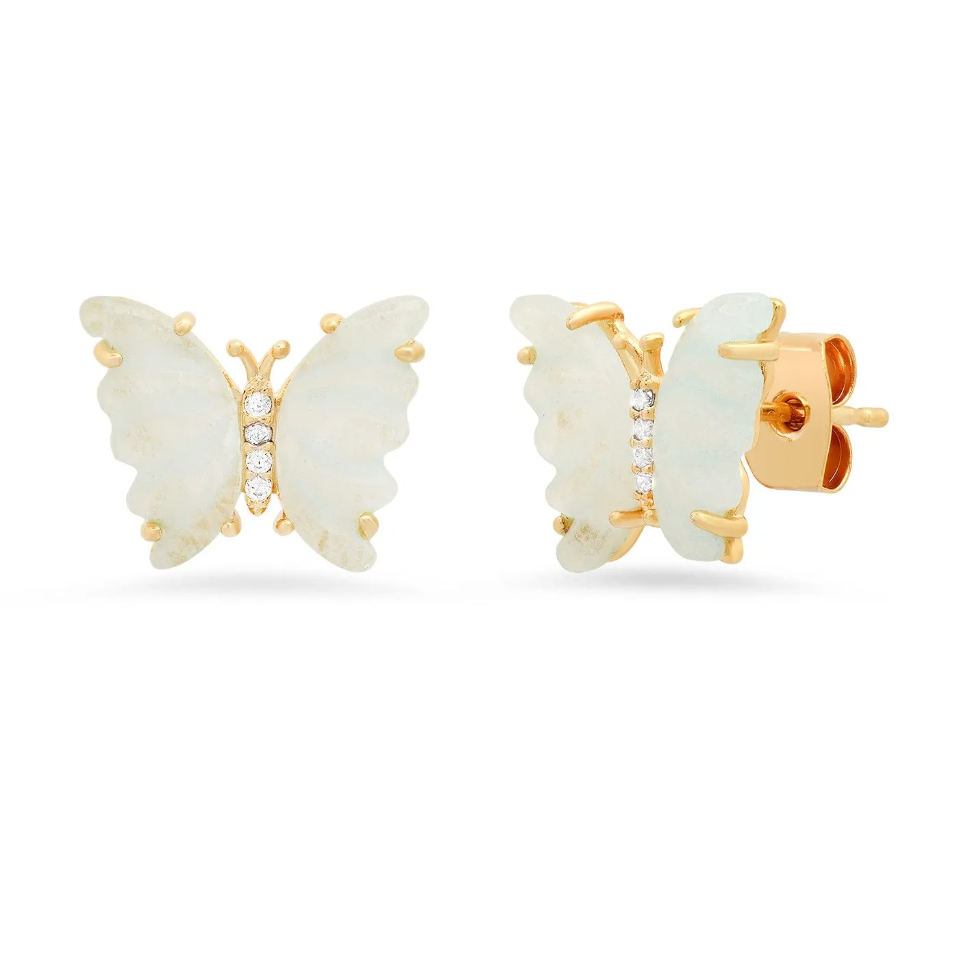 Light Mint Butterfly Studs