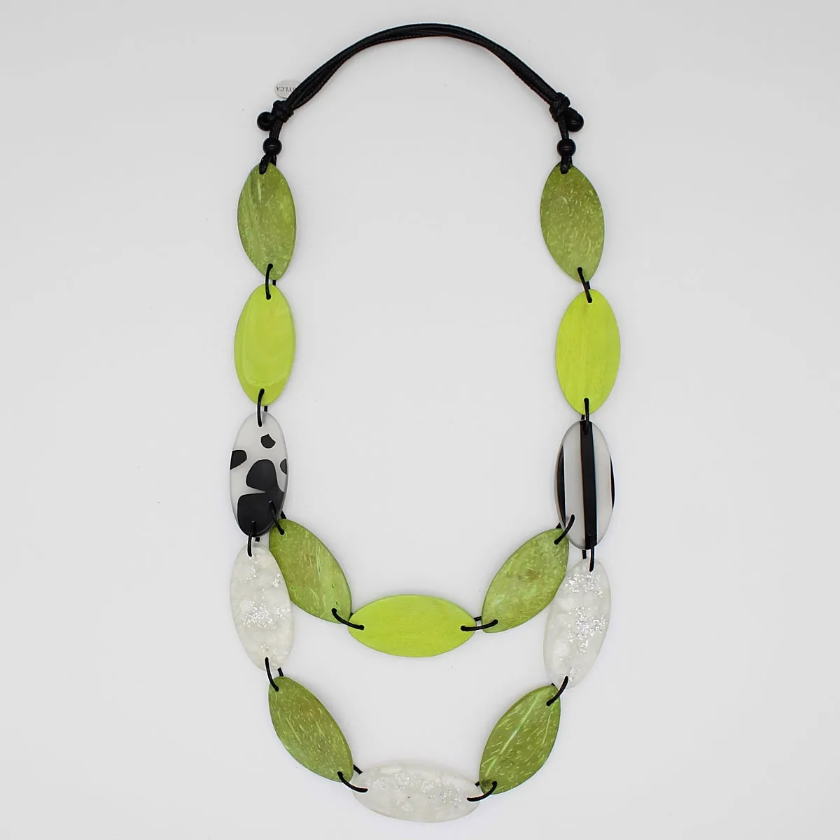 Lime Emerson Ellipse Bead Necklace